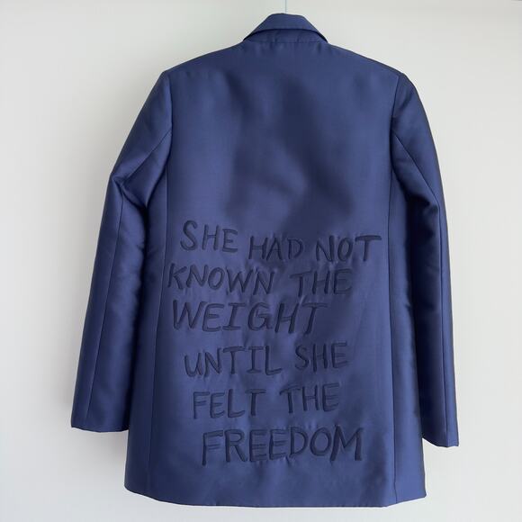 Grover Rad Jacket Womens XS Blue Collection 001 Wool Silk Art Oversized Blazer - Picture 3 of 14